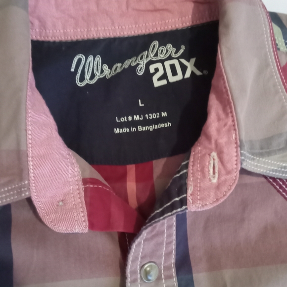 Wrangler Pearl Snap Shirt Mens Large Brown Plaid Long Sleeve 20X Competition - Picture 3 of 9